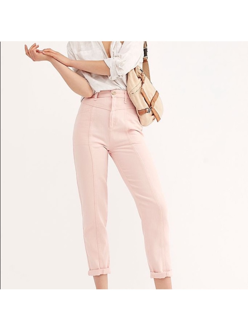 Free people pink High-Rise Pink Women's Jeans - NWOT